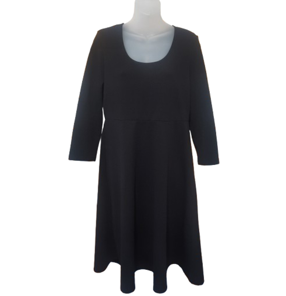 Travel Elements Women’s Black A Line Scoop Neck Long Sleeve Dress Size L BG34